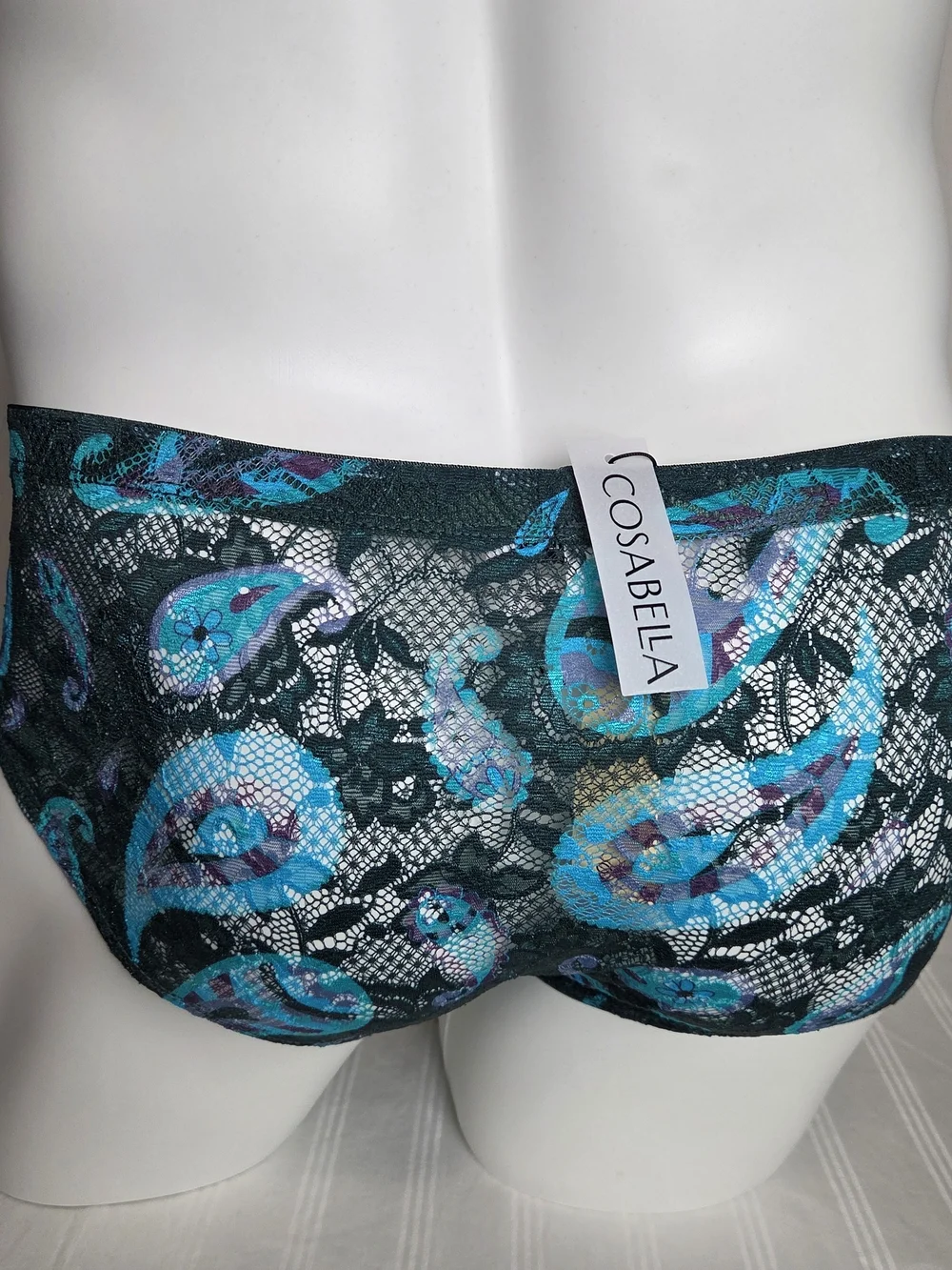 Cosabella Men's Printed Briefs - Teal & Black